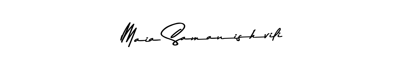 How to make Maia Samanishvili name signature. Use Asem Kandis PERSONAL USE style for creating short signs online. This is the latest handwritten sign. Maia Samanishvili signature style 9 images and pictures png