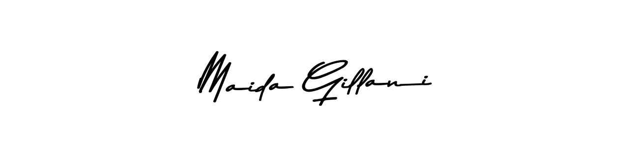 Make a beautiful signature design for name Maida Gillani. Use this online signature maker to create a handwritten signature for free. Maida Gillani signature style 9 images and pictures png