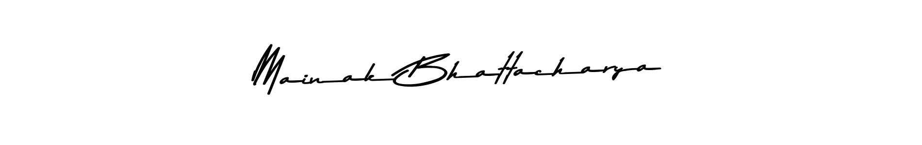 Make a beautiful signature design for name Mainak Bhattacharya. With this signature (Asem Kandis PERSONAL USE) style, you can create a handwritten signature for free. Mainak Bhattacharya signature style 9 images and pictures png