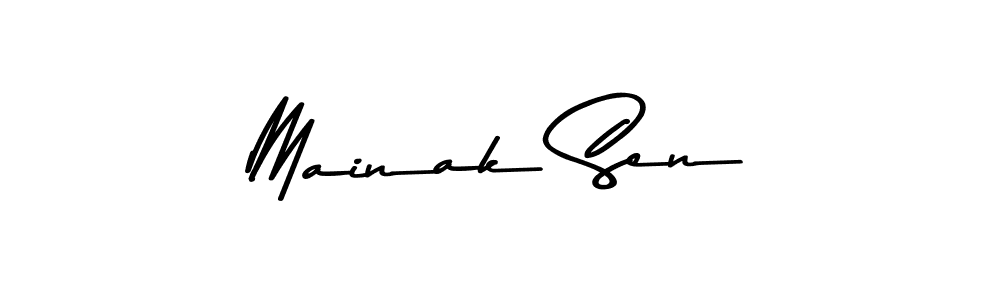 How to make Mainak Sen name signature. Use Asem Kandis PERSONAL USE style for creating short signs online. This is the latest handwritten sign. Mainak Sen signature style 9 images and pictures png