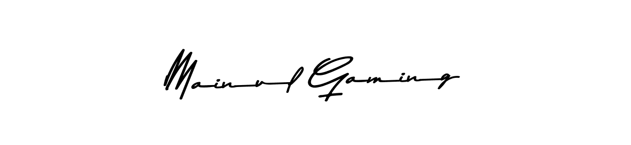 Make a beautiful signature design for name Mainul Gaming. With this signature (Asem Kandis PERSONAL USE) style, you can create a handwritten signature for free. Mainul Gaming signature style 9 images and pictures png