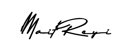 This is the best signature style for the Mait Reyi name. Also you like these signature font (Asem Kandis PERSONAL USE). Mix name signature. Mait Reyi signature style 9 images and pictures png