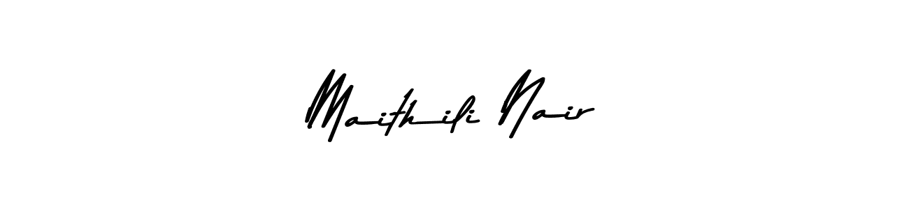 How to make Maithili Nair name signature. Use Asem Kandis PERSONAL USE style for creating short signs online. This is the latest handwritten sign. Maithili Nair signature style 9 images and pictures png