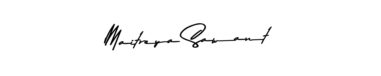 Create a beautiful signature design for name Maitreya Sawant. With this signature (Asem Kandis PERSONAL USE) fonts, you can make a handwritten signature for free. Maitreya Sawant signature style 9 images and pictures png