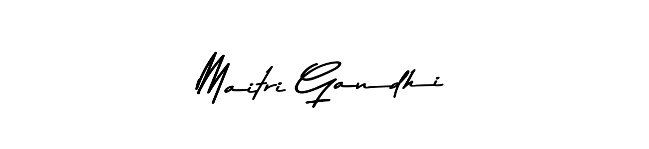 Make a beautiful signature design for name Maitri Gandhi. With this signature (Asem Kandis PERSONAL USE) style, you can create a handwritten signature for free. Maitri Gandhi signature style 9 images and pictures png