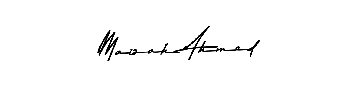 Create a beautiful signature design for name Maizah Ahmed. With this signature (Asem Kandis PERSONAL USE) fonts, you can make a handwritten signature for free. Maizah Ahmed signature style 9 images and pictures png