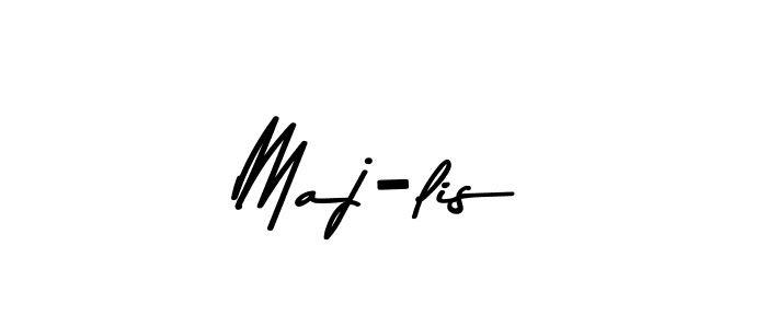 Make a beautiful signature design for name Maj-lis. With this signature (Asem Kandis PERSONAL USE) style, you can create a handwritten signature for free. Maj-lis signature style 9 images and pictures png