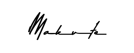 A modern signature idea for name Makute using Asem Kandis PERSONAL USE font. Clean strokes and elegant curves make it stand out instantly. Makute signature style 9 images and pictures png