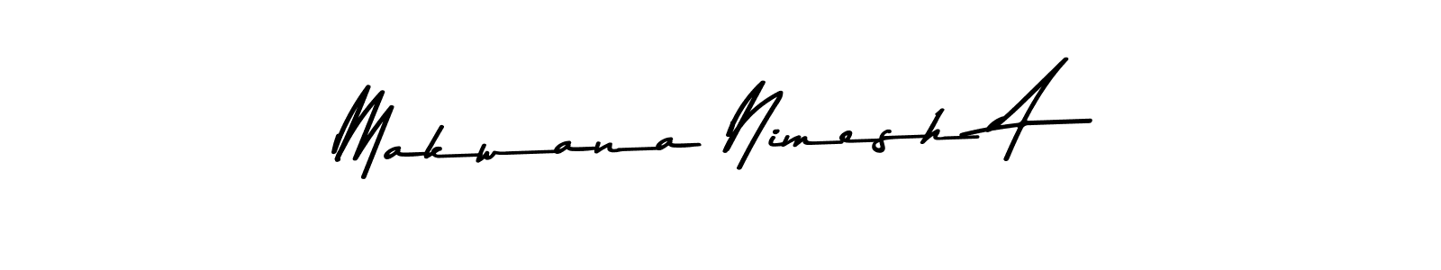 Makwana Nimesh A stylish signature style. Best Handwritten Sign (Asem Kandis PERSONAL USE) for my name. Handwritten Signature Collection Ideas for my name Makwana Nimesh A. Makwana Nimesh A signature style 9 images and pictures png