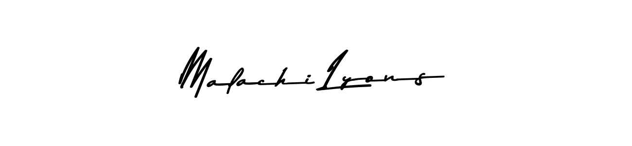 Create a beautiful signature design for name Malachi Lyons. With this signature (Asem Kandis PERSONAL USE) fonts, you can make a handwritten signature for free. Malachi Lyons signature style 9 images and pictures png