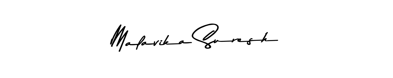 How to make Malavika Suresh name signature. Use Asem Kandis PERSONAL USE style for creating short signs online. This is the latest handwritten sign. Malavika Suresh signature style 9 images and pictures png