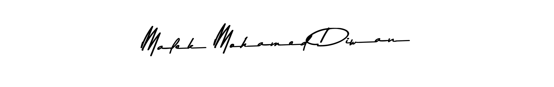 Create a beautiful signature design for name Malek Mohamed Diwan. With this signature (Asem Kandis PERSONAL USE) fonts, you can make a handwritten signature for free. Malek Mohamed Diwan signature style 9 images and pictures png