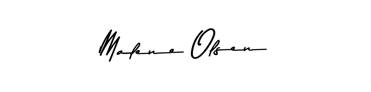 Design your own signature with our free online signature maker. With this signature software, you can create a handwritten (Asem Kandis PERSONAL USE) signature for name Malene Olsen. Malene Olsen signature style 9 images and pictures png