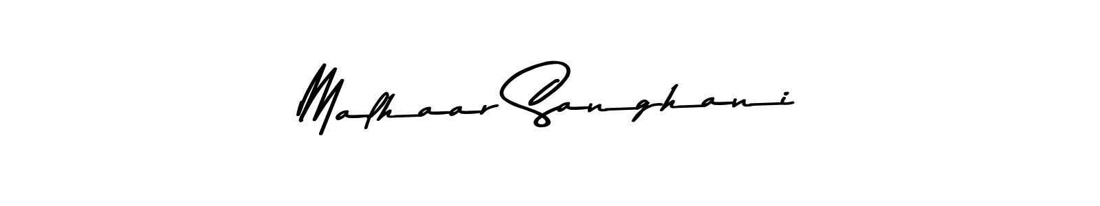 Malhaar Sanghani stylish signature style. Best Handwritten Sign (Asem Kandis PERSONAL USE) for my name. Handwritten Signature Collection Ideas for my name Malhaar Sanghani. Malhaar Sanghani signature style 9 images and pictures png