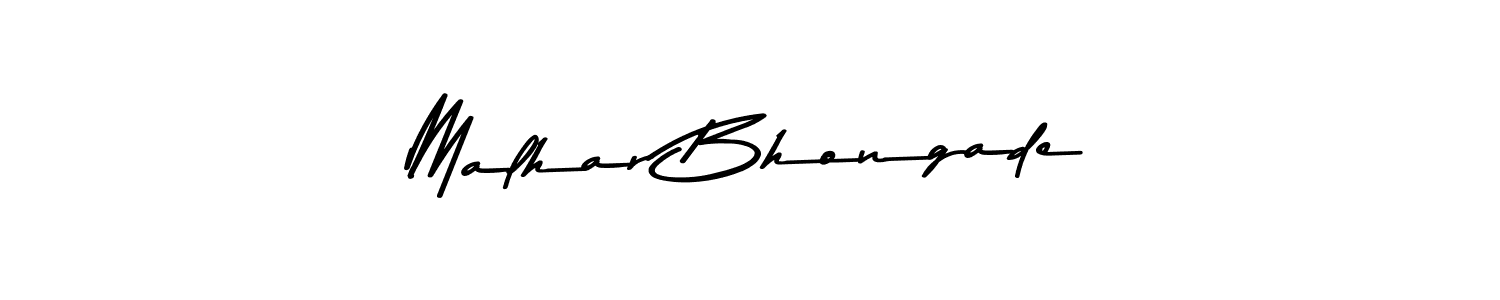 Use a signature maker to create a handwritten signature online. With this signature software, you can design (Asem Kandis PERSONAL USE) your own signature for name Malhar Bhongade. Malhar Bhongade signature style 9 images and pictures png