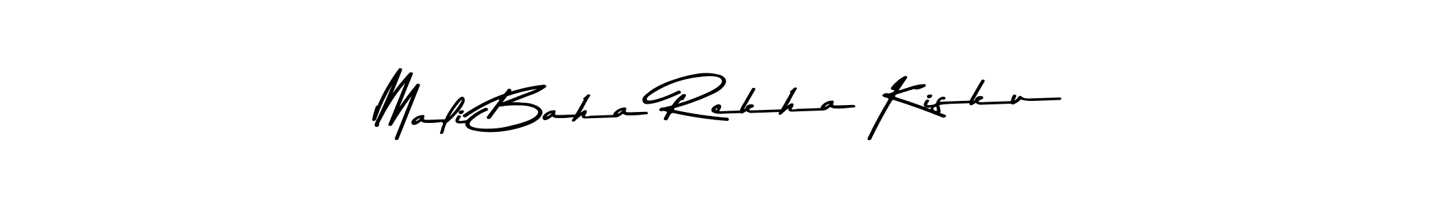 The best way (Asem Kandis PERSONAL USE) to make a short signature is to pick only two or three words in your name. The name Mali Baha Rekha Kisku include a total of six letters. For converting this name. Mali Baha Rekha Kisku signature style 9 images and pictures png
