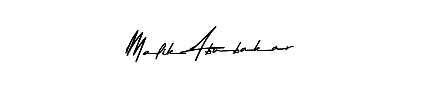 How to make Malik Abubakar name signature. Use Asem Kandis PERSONAL USE style for creating short signs online. This is the latest handwritten sign. Malik Abubakar signature style 9 images and pictures png