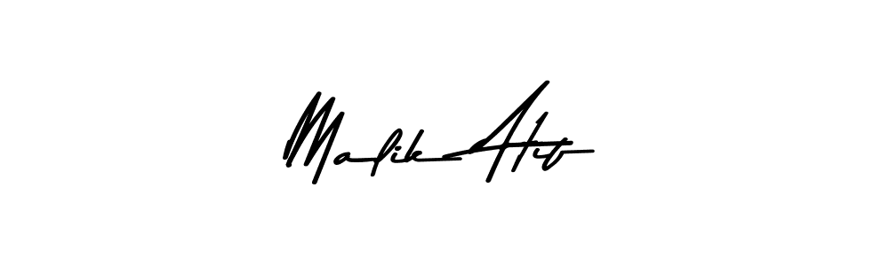 How to make Malik Atif name signature. Use Asem Kandis PERSONAL USE style for creating short signs online. This is the latest handwritten sign. Malik Atif signature style 9 images and pictures png