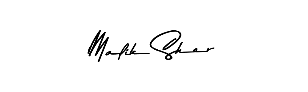 Use a signature maker to create a handwritten signature online. With this signature software, you can design (Asem Kandis PERSONAL USE) your own signature for name Malik Sher. Malik Sher signature style 9 images and pictures png