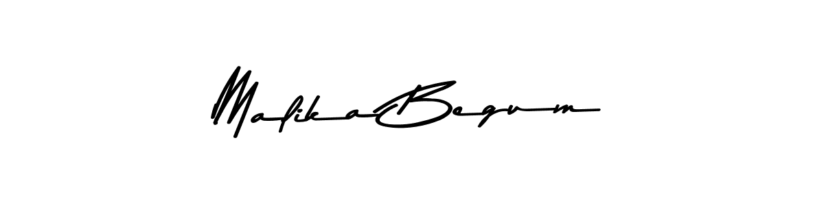 How to make Malika Begum name signature. Use Asem Kandis PERSONAL USE style for creating short signs online. This is the latest handwritten sign. Malika Begum signature style 9 images and pictures png