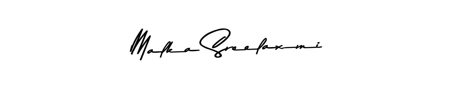 Make a beautiful signature design for name Malka Sreelaxmi. With this signature (Asem Kandis PERSONAL USE) style, you can create a handwritten signature for free. Malka Sreelaxmi signature style 9 images and pictures png