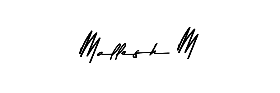 The best way (Asem Kandis PERSONAL USE) to make a short signature is to pick only two or three words in your name. The name Mallesh M include a total of six letters. For converting this name. Mallesh M signature style 9 images and pictures png