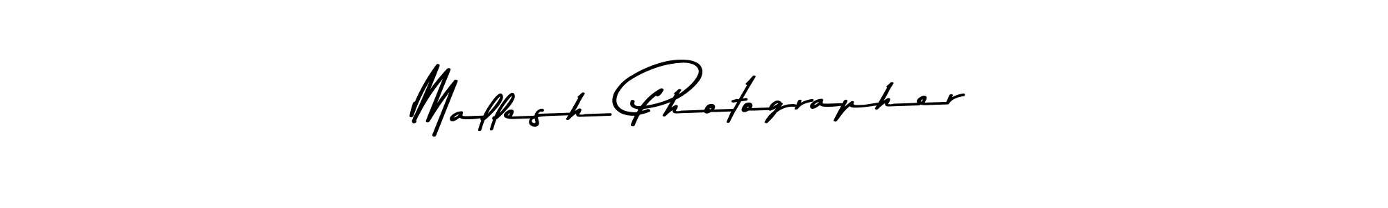 Create a beautiful signature design for name Mallesh Photographer. With this signature (Asem Kandis PERSONAL USE) fonts, you can make a handwritten signature for free. Mallesh Photographer signature style 9 images and pictures png