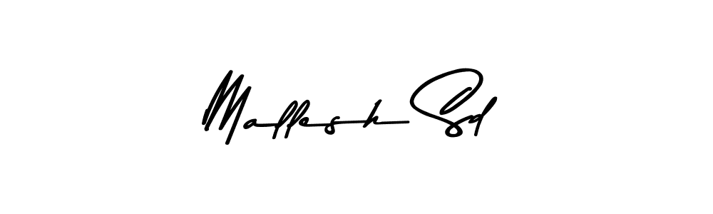 Make a beautiful signature design for name Mallesh Sd. With this signature (Asem Kandis PERSONAL USE) style, you can create a handwritten signature for free. Mallesh Sd signature style 9 images and pictures png