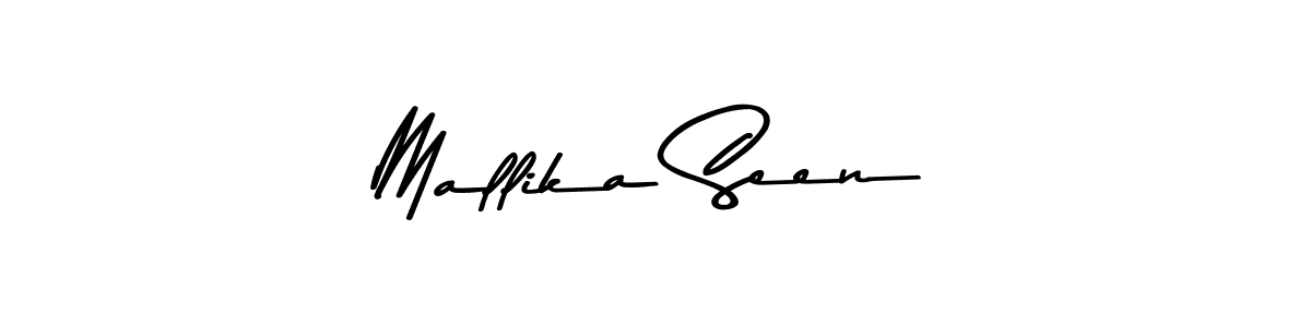 Make a beautiful signature design for name Mallika Seen. Use this online signature maker to create a handwritten signature for free. Mallika Seen signature style 9 images and pictures png