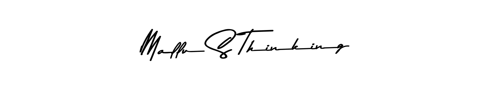 The best way (Asem Kandis PERSONAL USE) to make a short signature is to pick only two or three words in your name. The name Mallu S Thinking include a total of six letters. For converting this name. Mallu S Thinking signature style 9 images and pictures png