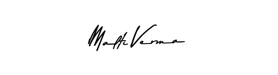 Make a beautiful signature design for name Malti Verma. With this signature (Asem Kandis PERSONAL USE) style, you can create a handwritten signature for free. Malti Verma signature style 9 images and pictures png