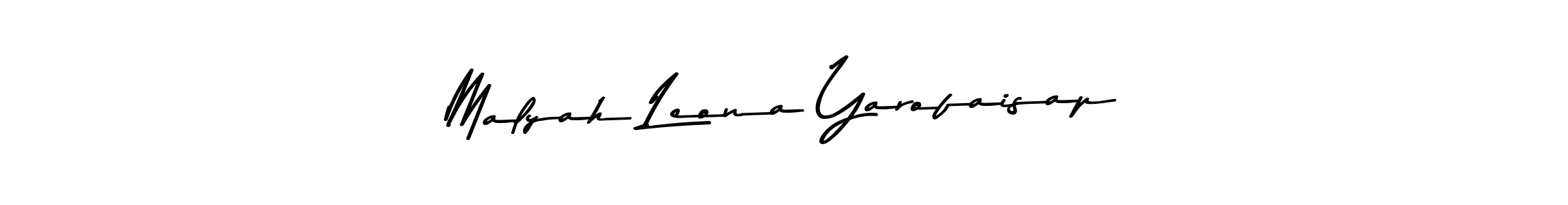 How to make Malyah Leona Yarofaisap name signature. Use Asem Kandis PERSONAL USE style for creating short signs online. This is the latest handwritten sign. Malyah Leona Yarofaisap signature style 9 images and pictures png