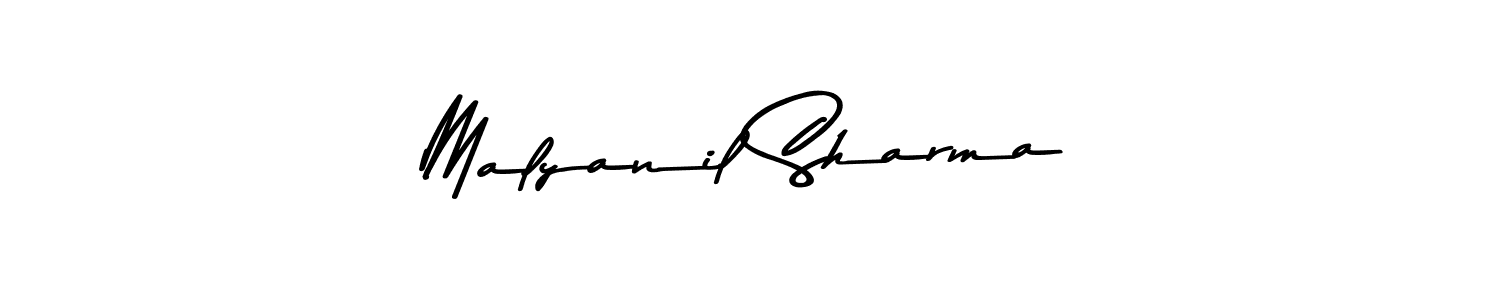 Create a beautiful signature design for name Malyanil Sharma. With this signature (Asem Kandis PERSONAL USE) fonts, you can make a handwritten signature for free. Malyanil Sharma signature style 9 images and pictures png