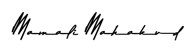 Looking for an artistic signature for Mamali Mahakud? The Asem Kandis PERSONAL USE calligraphy style gives a sophisticated flow suitable for business cards and emails. Mamali Mahakud signature style 9 images and pictures png