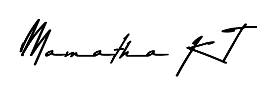 Enhance your business communications with Mamatha K T signature in Asem Kandis PERSONAL USE lettering. Clean, modern, and universally compatible. Mamatha K T signature style 9 images and pictures png