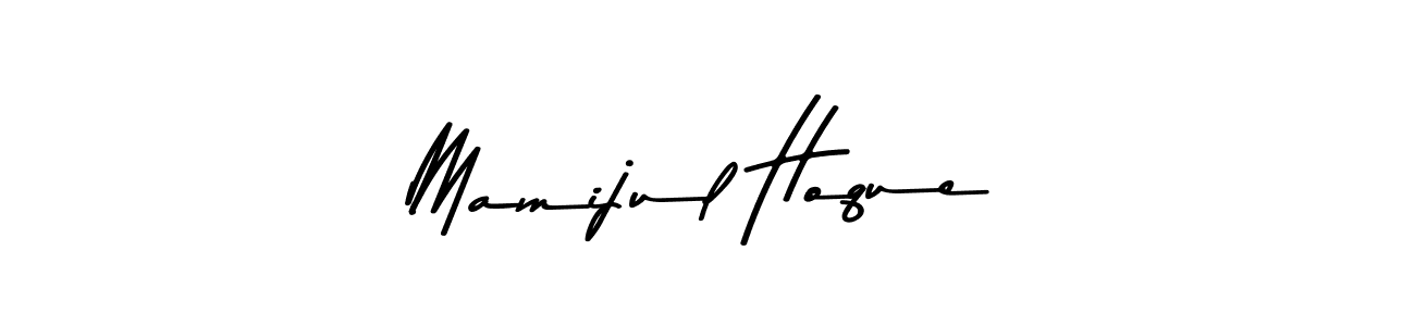 How to make Mamijul Hoque name signature. Use Asem Kandis PERSONAL USE style for creating short signs online. This is the latest handwritten sign. Mamijul Hoque signature style 9 images and pictures png