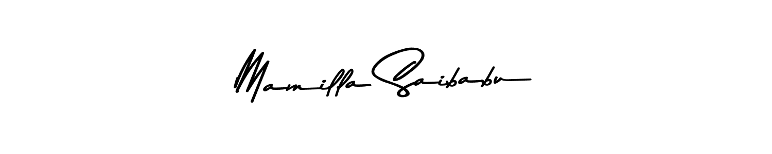 Mamilla Saibabu stylish signature style. Best Handwritten Sign (Asem Kandis PERSONAL USE) for my name. Handwritten Signature Collection Ideas for my name Mamilla Saibabu. Mamilla Saibabu signature style 9 images and pictures png