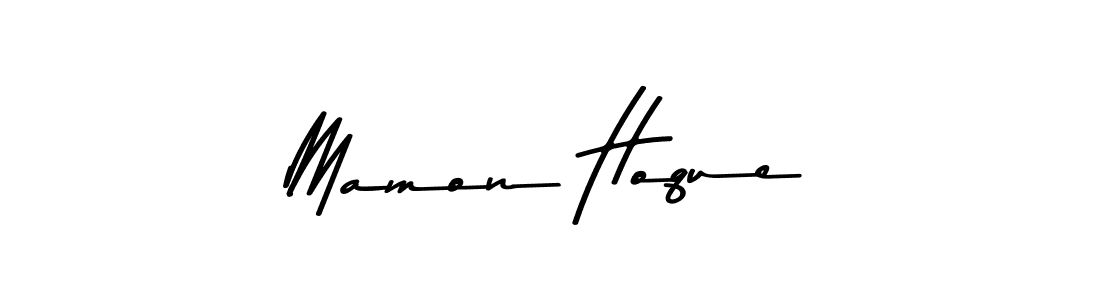 Create a beautiful signature design for name Mamon Hoque. With this signature (Asem Kandis PERSONAL USE) fonts, you can make a handwritten signature for free. Mamon Hoque signature style 9 images and pictures png