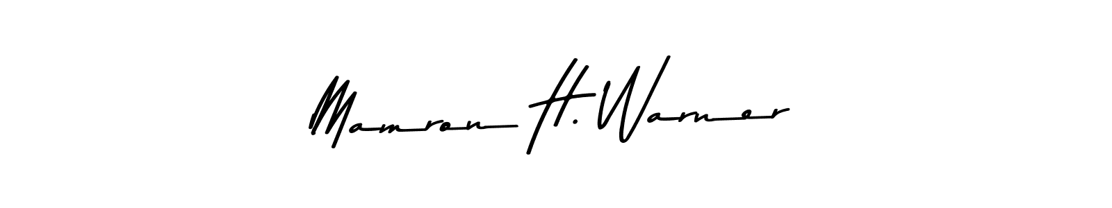Make a beautiful signature design for name Mamron H. Warner. With this signature (Asem Kandis PERSONAL USE) style, you can create a handwritten signature for free. Mamron H. Warner signature style 9 images and pictures png