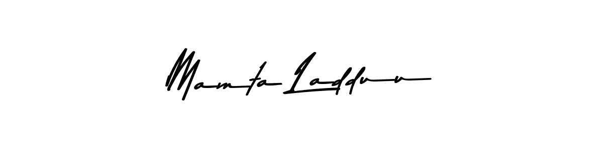 if you are searching for the best signature style for your name Mamta Ladduu. so please give up your signature search. here we have designed multiple signature styles  using Asem Kandis PERSONAL USE. Mamta Ladduu signature style 9 images and pictures png