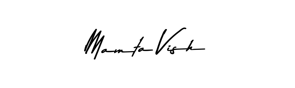 Create a beautiful signature design for name Mamta Vish. With this signature (Asem Kandis PERSONAL USE) fonts, you can make a handwritten signature for free. Mamta Vish signature style 9 images and pictures png