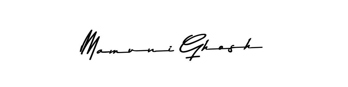 Design your own signature with our free online signature maker. With this signature software, you can create a handwritten (Asem Kandis PERSONAL USE) signature for name Mamuni Ghosh. Mamuni Ghosh signature style 9 images and pictures png