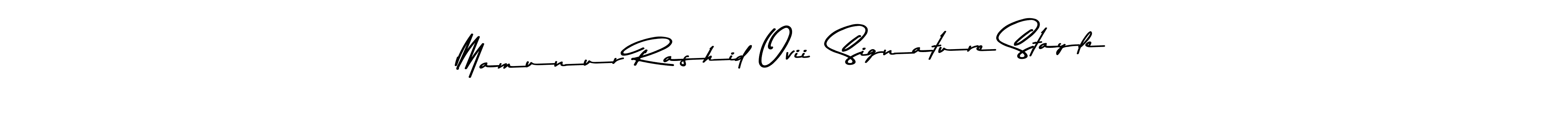 The best way (Asem Kandis PERSONAL USE) to make a short signature is to pick only two or three words in your name. The name Mamunur Rashid Ovii  Signature Stayle include a total of six letters. For converting this name. Mamunur Rashid Ovii  Signature Stayle signature style 9 images and pictures png