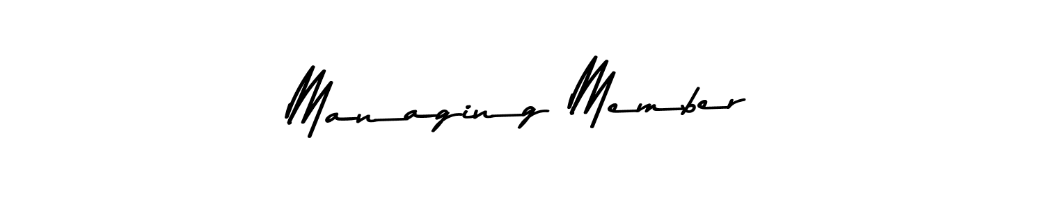 Design your own signature with our free online signature maker. With this signature software, you can create a handwritten (Asem Kandis PERSONAL USE) signature for name Managing Member. Managing Member signature style 9 images and pictures png