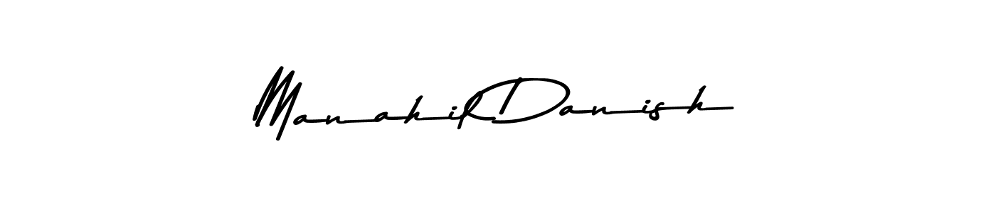 How to make Manahil Danish name signature. Use Asem Kandis PERSONAL USE style for creating short signs online. This is the latest handwritten sign. Manahil Danish signature style 9 images and pictures png