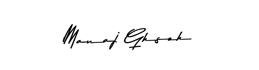 How to make Manaj Ghsoh name signature. Use Asem Kandis PERSONAL USE style for creating short signs online. This is the latest handwritten sign. Manaj Ghsoh signature style 9 images and pictures png