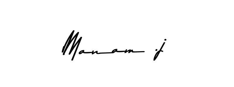 Make a beautiful signature design for name Manam .j. With this signature (Asem Kandis PERSONAL USE) style, you can create a handwritten signature for free. Manam .j signature style 9 images and pictures png