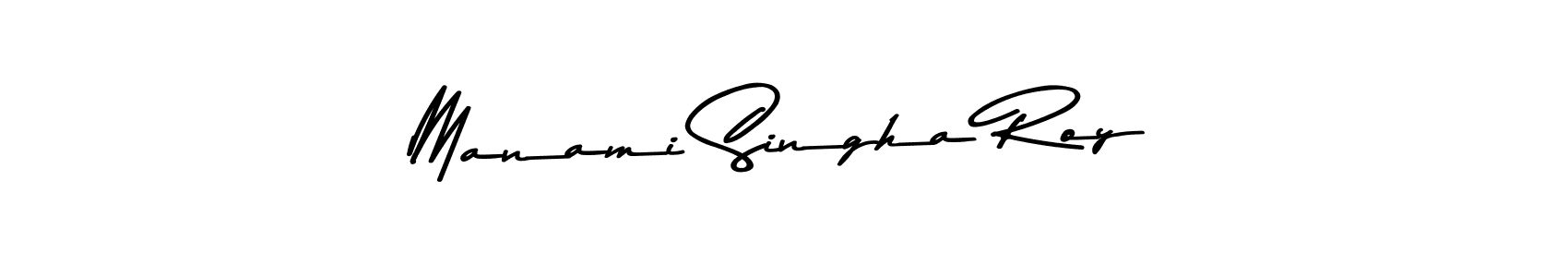 The best way (Asem Kandis PERSONAL USE) to make a short signature is to pick only two or three words in your name. The name Manami Singha Roy include a total of six letters. For converting this name. Manami Singha Roy signature style 9 images and pictures png