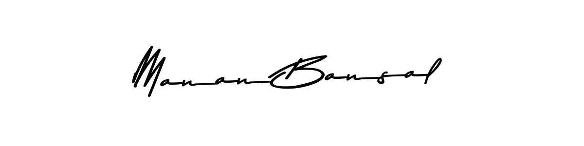 How to make Manan Bansal name signature. Use Asem Kandis PERSONAL USE style for creating short signs online. This is the latest handwritten sign. Manan Bansal signature style 9 images and pictures png