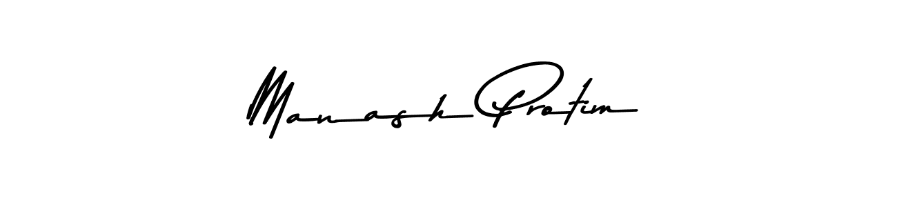 How to make Manash Protim name signature. Use Asem Kandis PERSONAL USE style for creating short signs online. This is the latest handwritten sign. Manash Protim signature style 9 images and pictures png